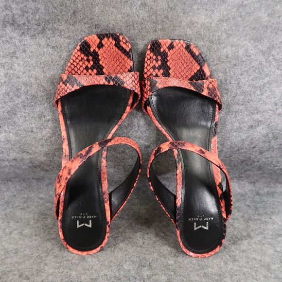 Marc Fisher Shoes Womens 7.5 Mule Sandal Kitten Heel Snake Double Strap Leather - Picture 8 of 14